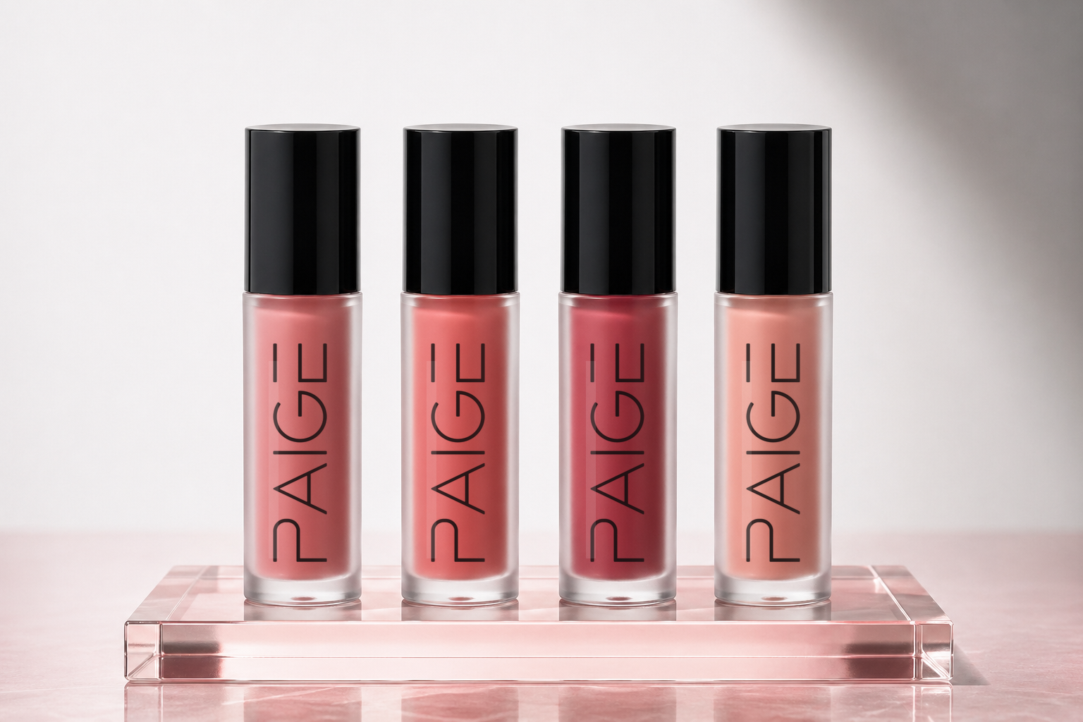 Batch 001 Paige Jelly Veil in four frosted glass lip and cheek shades